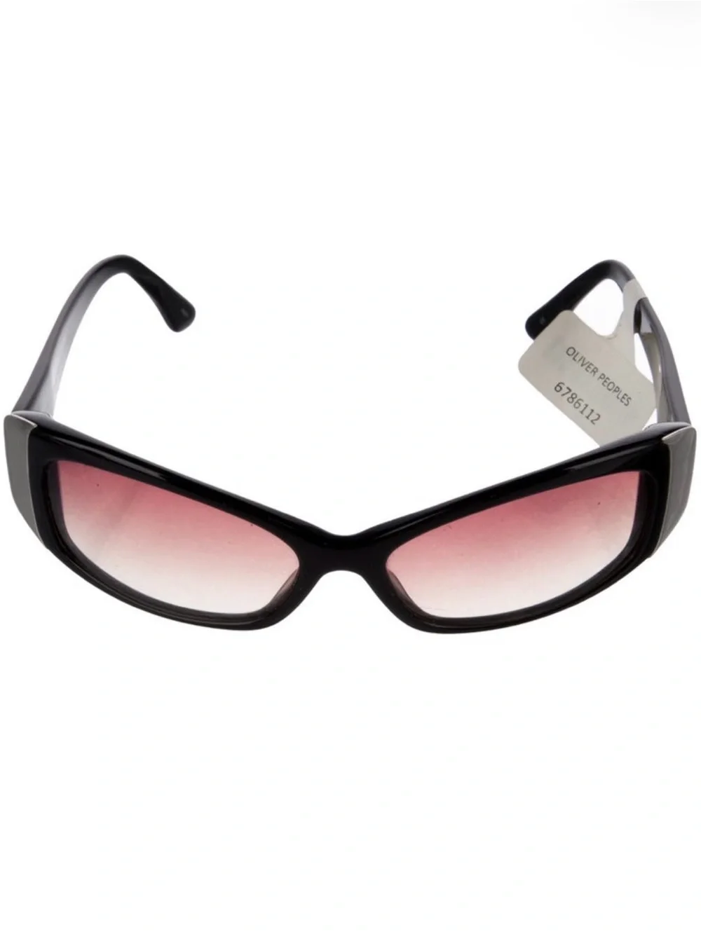 Oliver Peoples Black Sunglasses with Pink Gradient Lenses